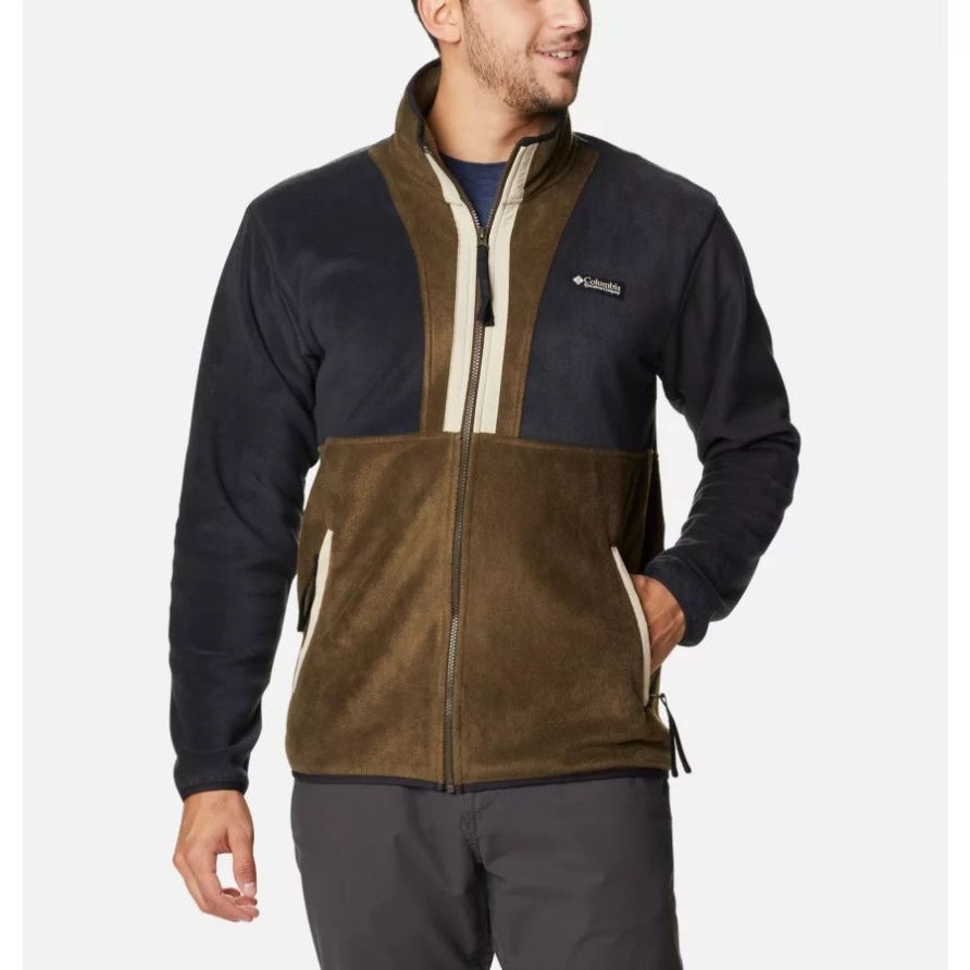 Schwarz/olivgrün/antike Fossile Herren-rückenschale Aus Fleece Columbia