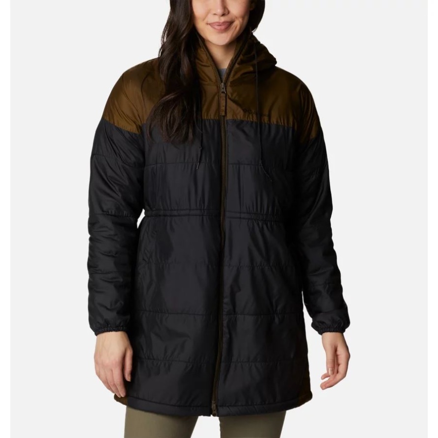 Schwarz/olivgrüne Flash Challenger Sherpa Lange Jacke Für Damen Columbia