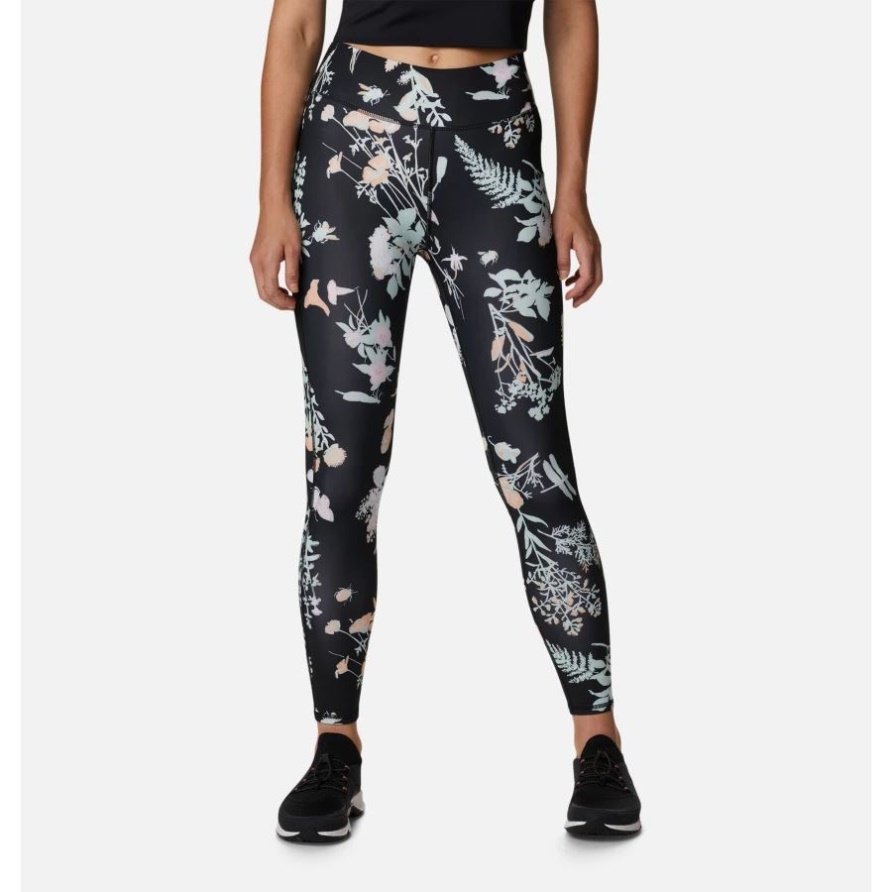 Schwarze 7/8-Leggings Mit Lodge-Print Von Radikal Botanical Columbia Für Frauen