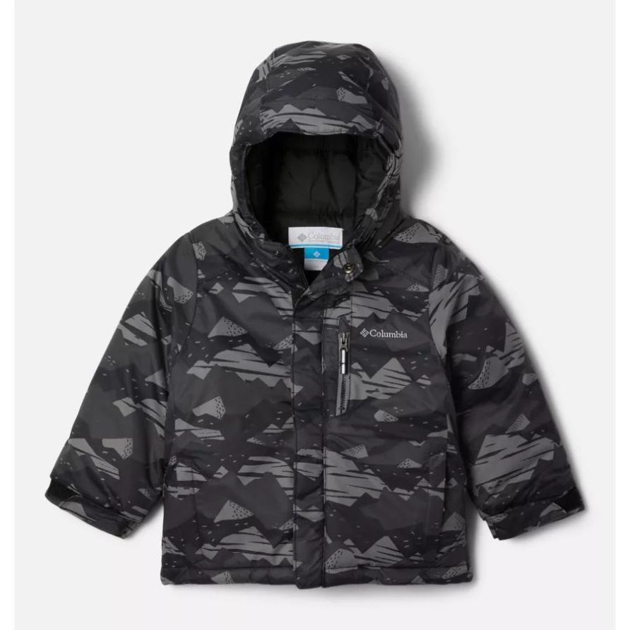 Schwarze Scrapscape-Ton-Ton-Columbia-Jungen-Kleinkindjacke Alpine Free Fall II