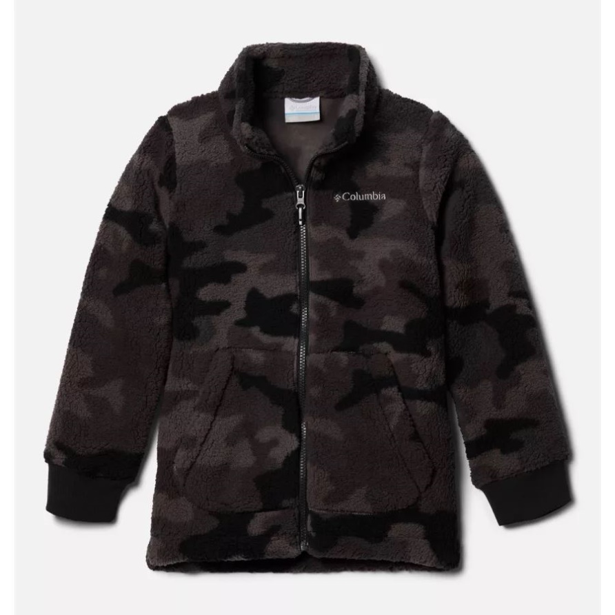 Schwarzer Sherpa Mit Durchgehendem Reißverschluss, Trad Camo Columbia, Robuster Ridge II Für Jungen