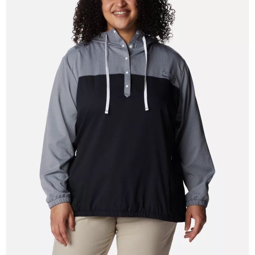 Schwarz/weißer Pfg Tamiami Hoodie Für Damen Plus Größe Columbia