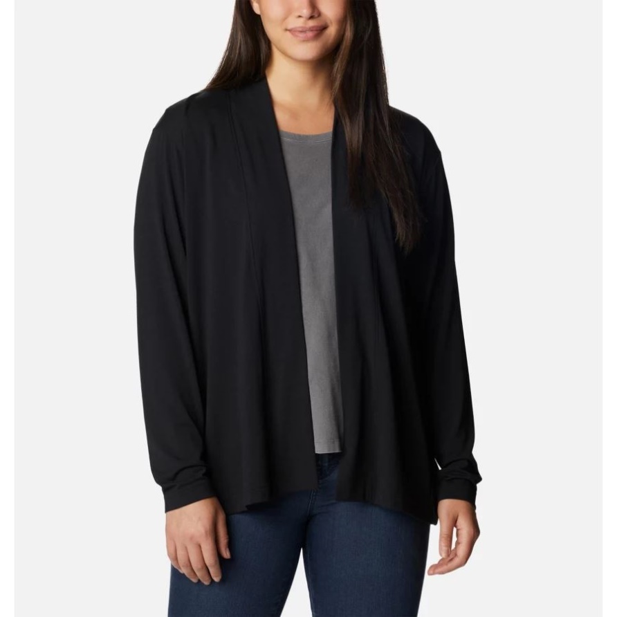Schwarzes, Langärmliges Lagen-Strickshirt Für Damen Columbia