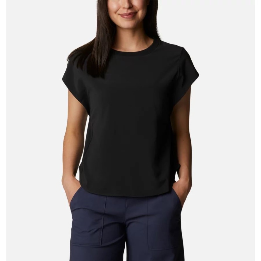 Schwarzes Bowen Lookout Kurzarm-t-shirt Für Damen Columbia