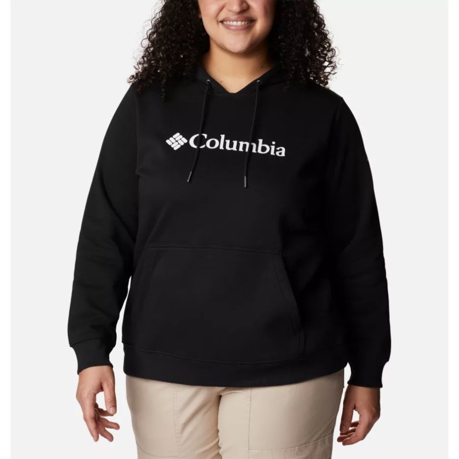 Columbia-Logo-Hoodie Für Damen In Schwarz In Übergröße Columbia