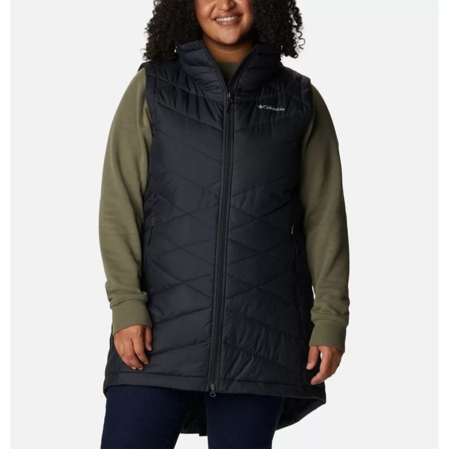 Schwarze Himmlische Lange Weste Für Damen Plus Größe Columbia