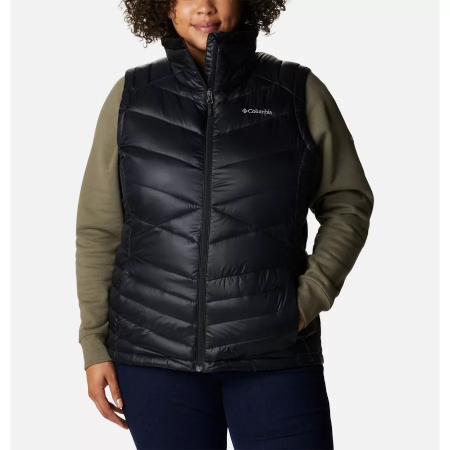 Schwarze Damen Joy Peak Omni-Heat Infinity Isolierweste Plus Größe Columbia