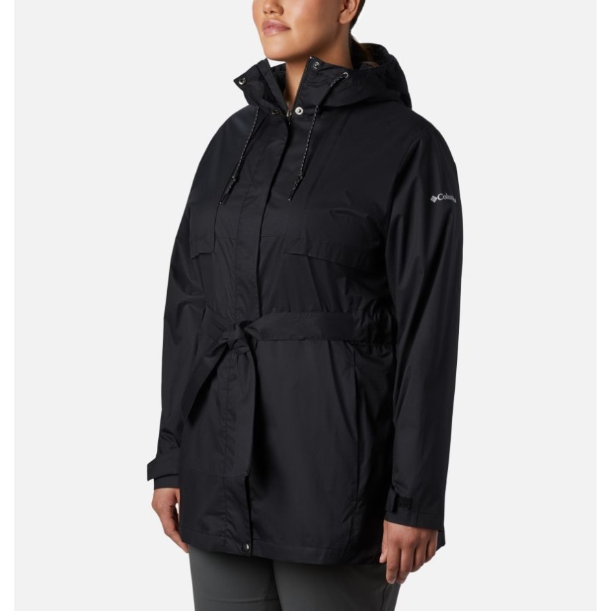 Pardon My Trench-Regenjacke In Schwarz Für Damen In Übergröße Columbia