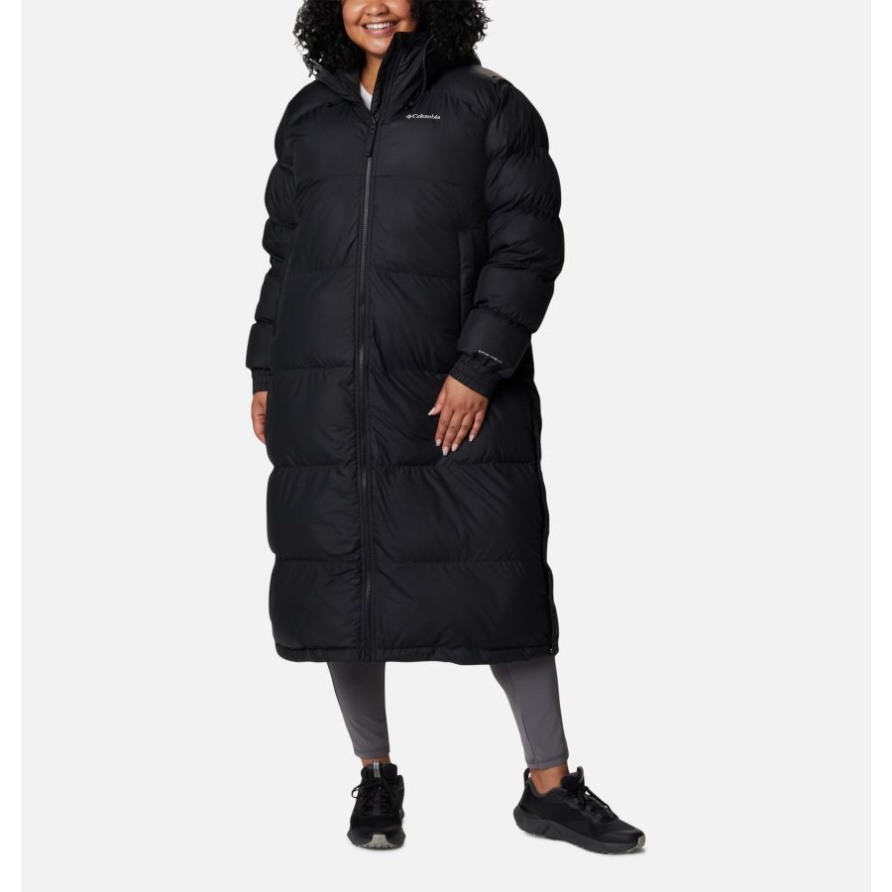Schwarze Lange Pike Lake Damenjacke Plus Größe Columbia