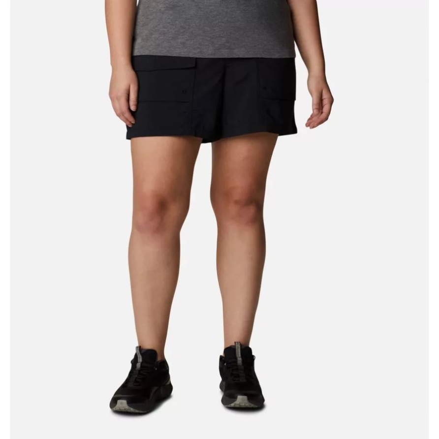 Schwarze Sommertrockene Cargo-shorts Für Damen Plus Größe Columbia Brand