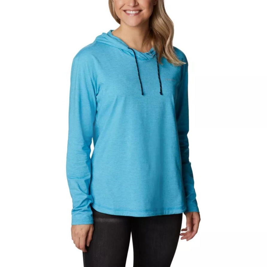 Blue Chill Heather Sun Trek Kapuzenpullover Für Damen Columbia