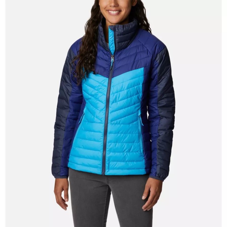 Blue Chill/nocturnal/dark Sapphire Columbia Powder Lite II Jacke Mit Durchgehendem Reißverschluss Für Damen