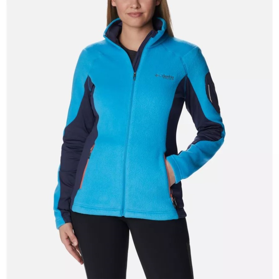 Blau Chill/nocturnal Titan Pass 2.0 Ii Damen-fleecejacke Mit Durchgehendem Reißverschluss Columbia