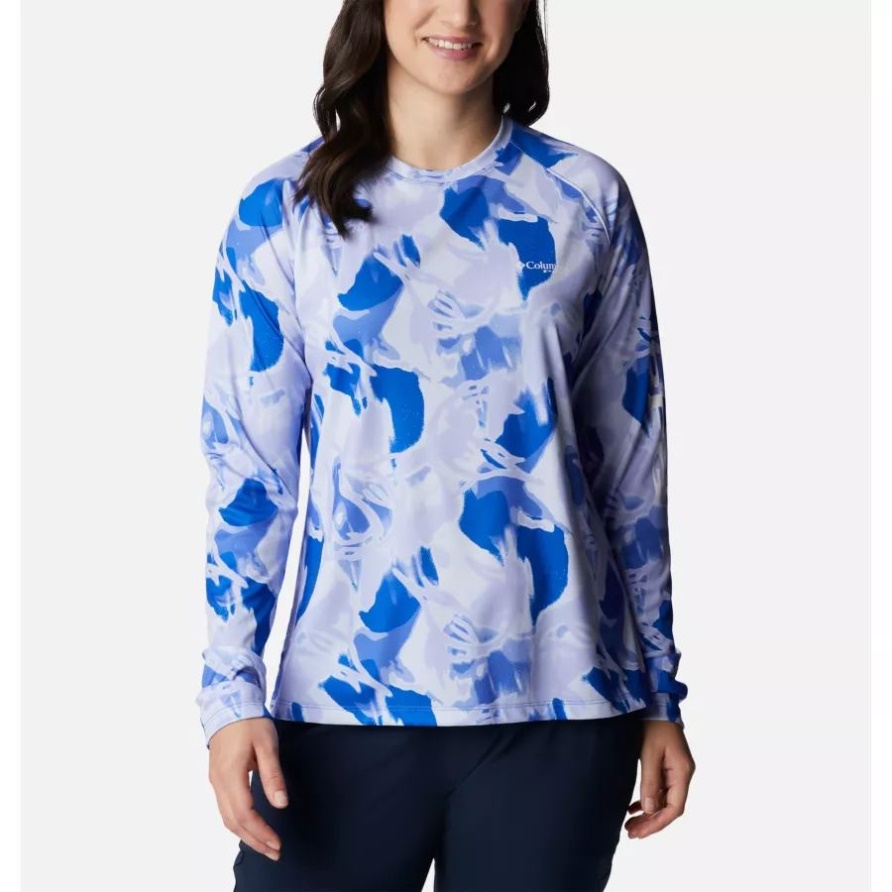 Blauer Ara/auroras-druck Columbia Frauen Pfg Super Tidal Tee Langarm