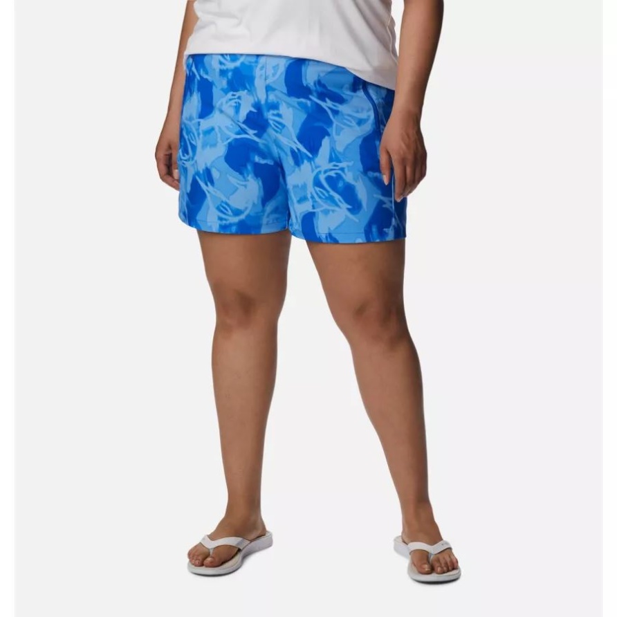 Pfg Tidal Ii Shorts Plus Size Columbia Für Damen Mit Blauem Ara/auroras-print