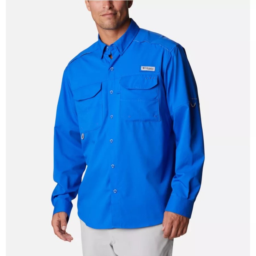 Blue Macaw Columbia Mens Pfg Blood And Guts Zero Gewebtes Langarmhemd