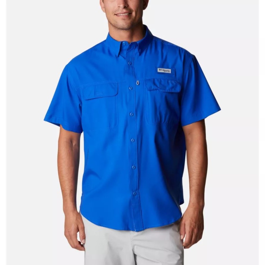 Pfg Skiff Guide Gewebtes Kurzarmhemd Für Herren Von Blue Macaw Columbia
