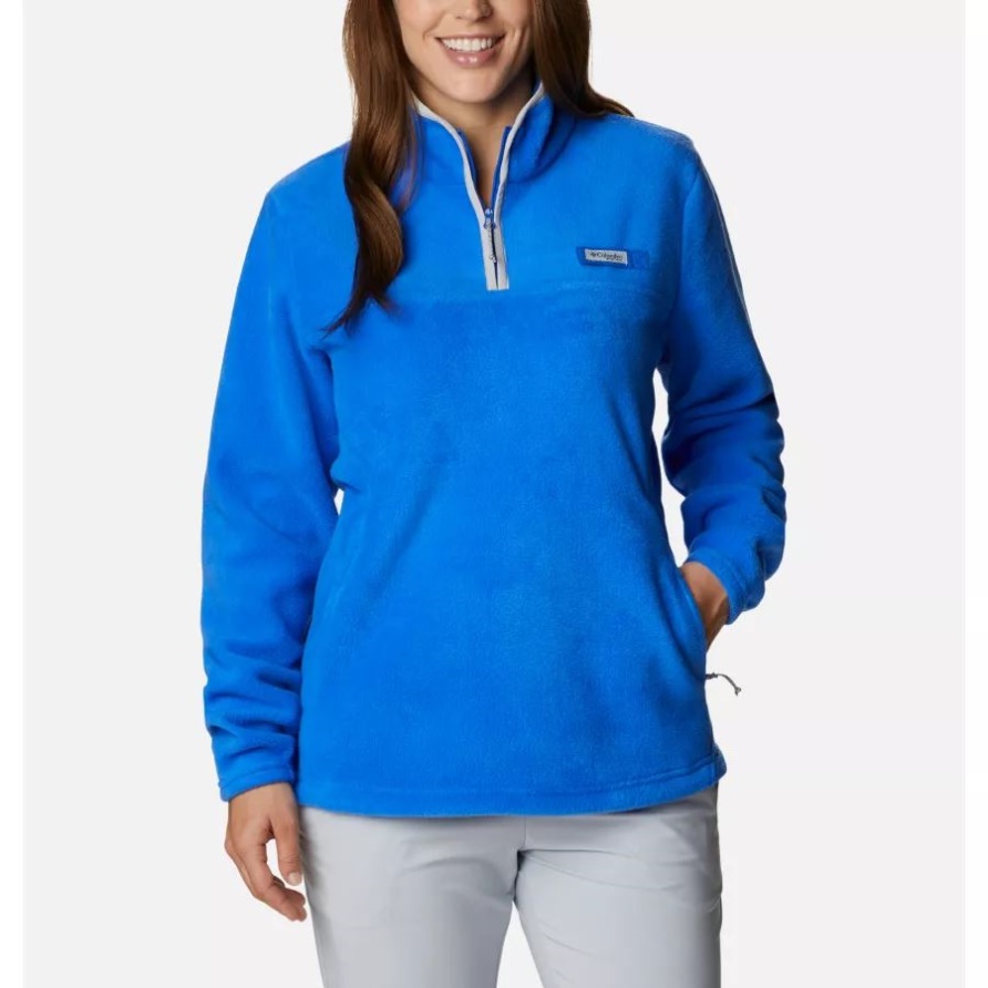 Blue Macaw/cool Grey Columbia Pfg Slack Water-fleecepullover Mit Halbem Reißverschluss Für Damen