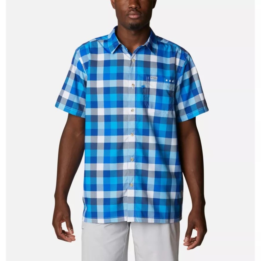 Blauer Ara Multi Gingham Columbia Herren Pfg Super Slack Tide Camp Shirt