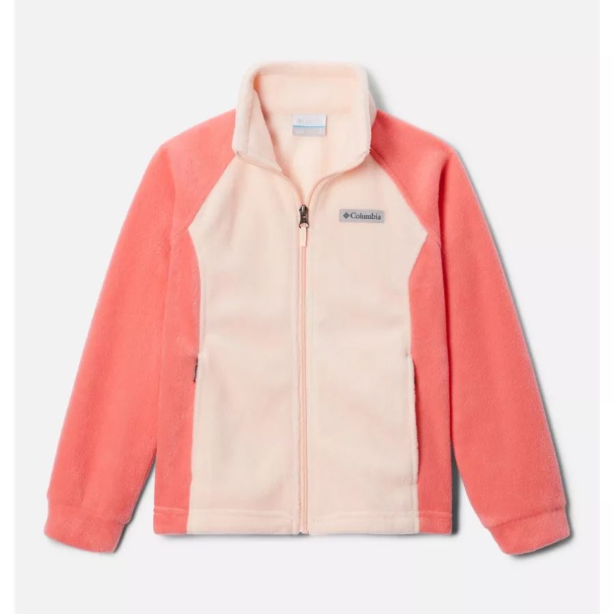 Blush Pink/Pfirsichblüte Benton Springs Fleecejacke Für Mädchen Der Marke Columbia