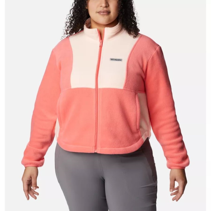 Blush Pink/Peach Blossom Columbia Benton Springs Für Damen In Farbblock-Optik Mit Durchgehendem Reißverschluss Plus Größe