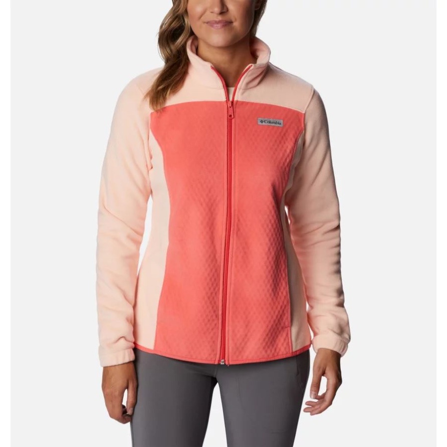 Blush Pink/Peach Blossom Overknee Trail Jacke Mit Durchgehendem Reißverschluss Für Damen Columbia
