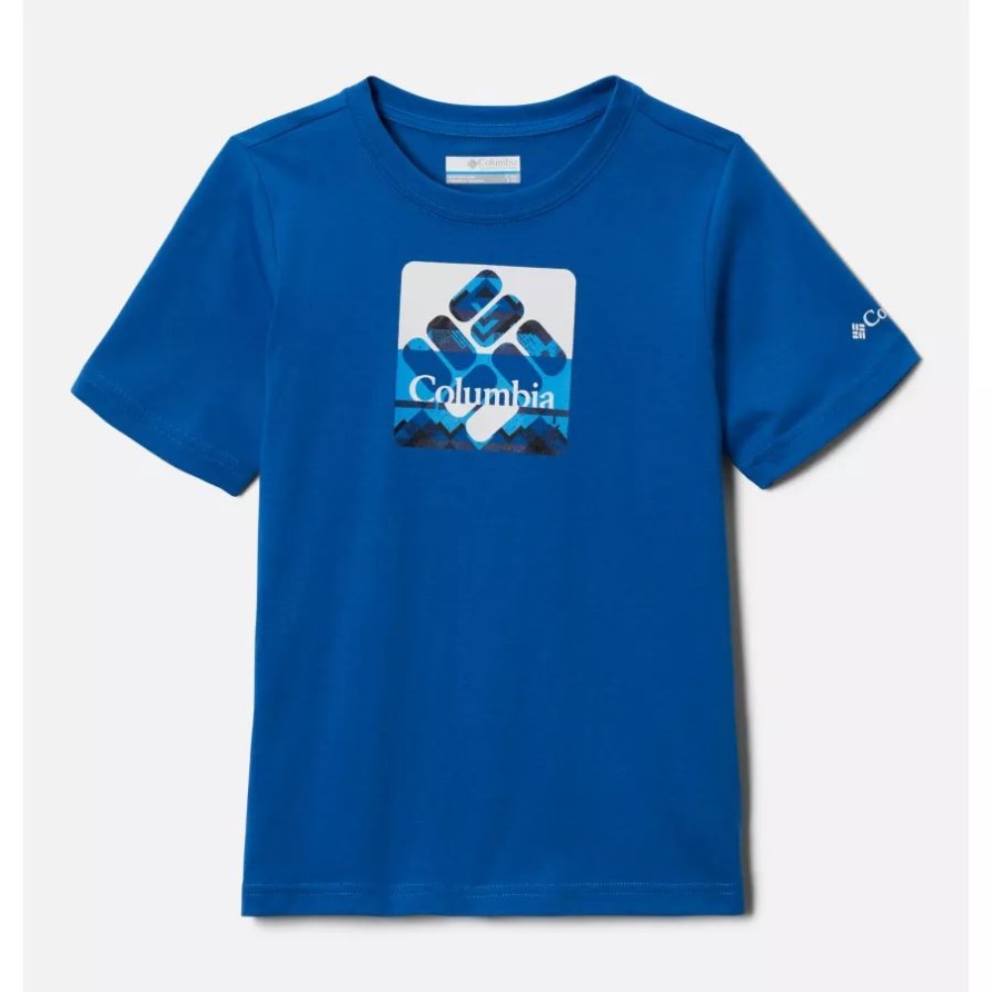 Basin Ridge Kurzarm-Grafik-T-Shirt Für Jungen Helles Indigo/Checkpoint Gem Multi Columbia