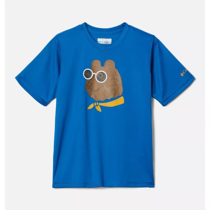 Grizzly Ridge Kurzarm-Grafik-T-Shirt Für Jungen In Hellem Indigo Bearly Shades Columbia