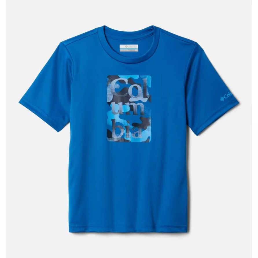 Grizzly Ridge Kurzarm-grafik-t-shirt Für Jungen Columbia Bright Indigo/halftoned Camo Grx