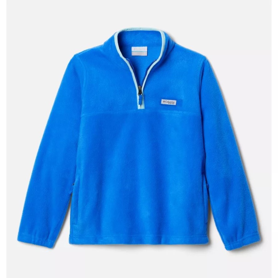 Pfg Slack Tide Viertelreißverschluss-fleecepullover Für Jungen Blue Macaw/gulf Stream Columbia