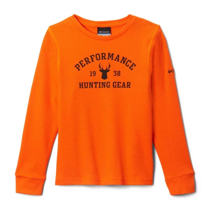 Jungen Phg Roughtail University Waffle Langarmshirt Columbia Phg Orange/schwarz - Buck