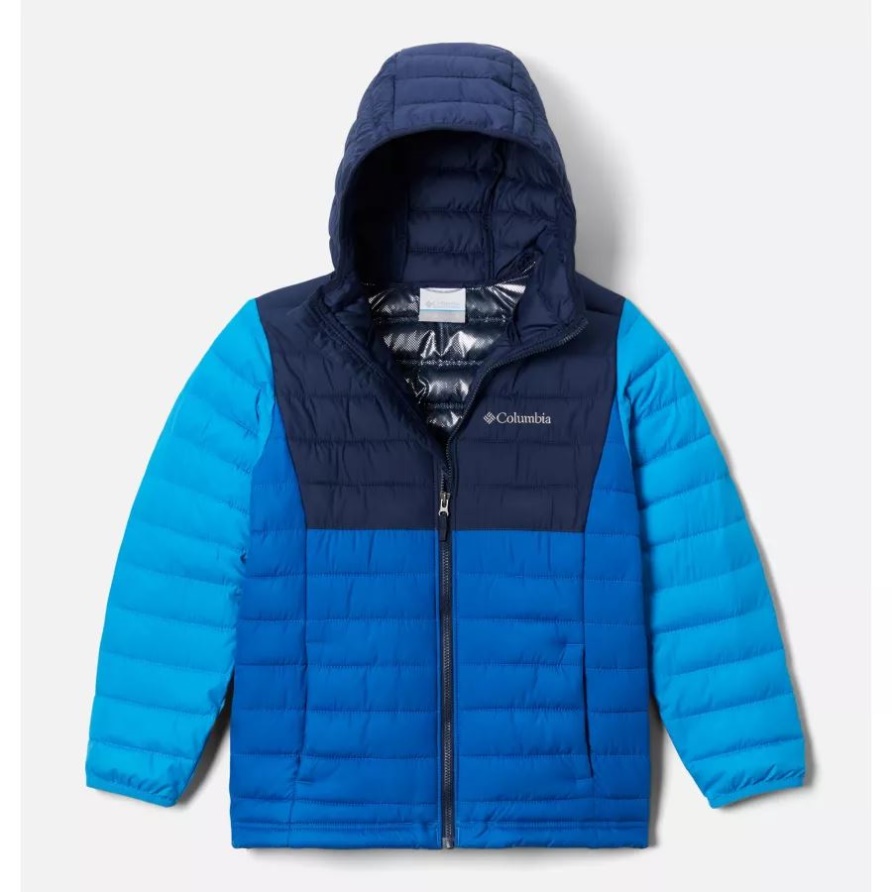 Puder Lite Kapuzenjacke Für Jungen Bright Indigo/coll Navy/compass Blue Columbia
