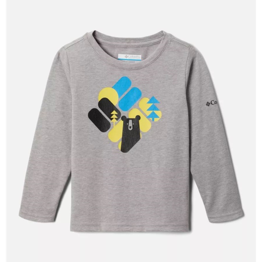 Dobson Pass Langärmliges Grafik-T-Shirt Für Jungen Für Kleinkinder Columbia Columbia Grey Heather/bearly Hidden