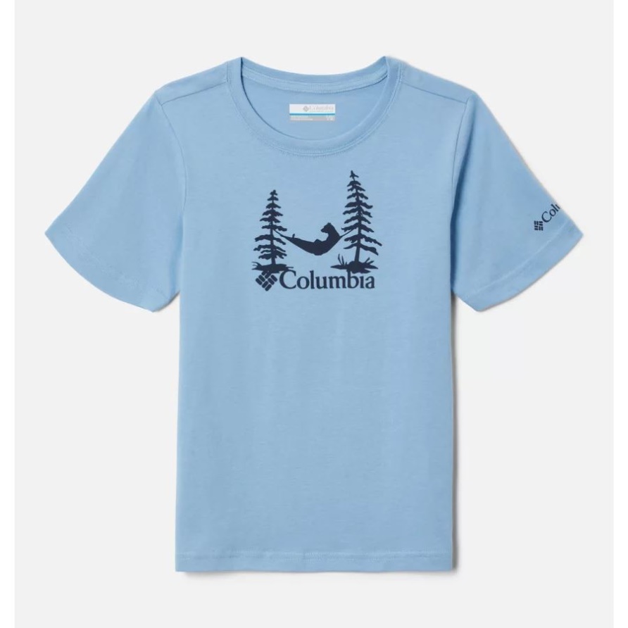 Valley Creek Kurzarm-Grafik-T-Shirt Für Jungen Columbia Jet Stream/Snoozin-Grafik