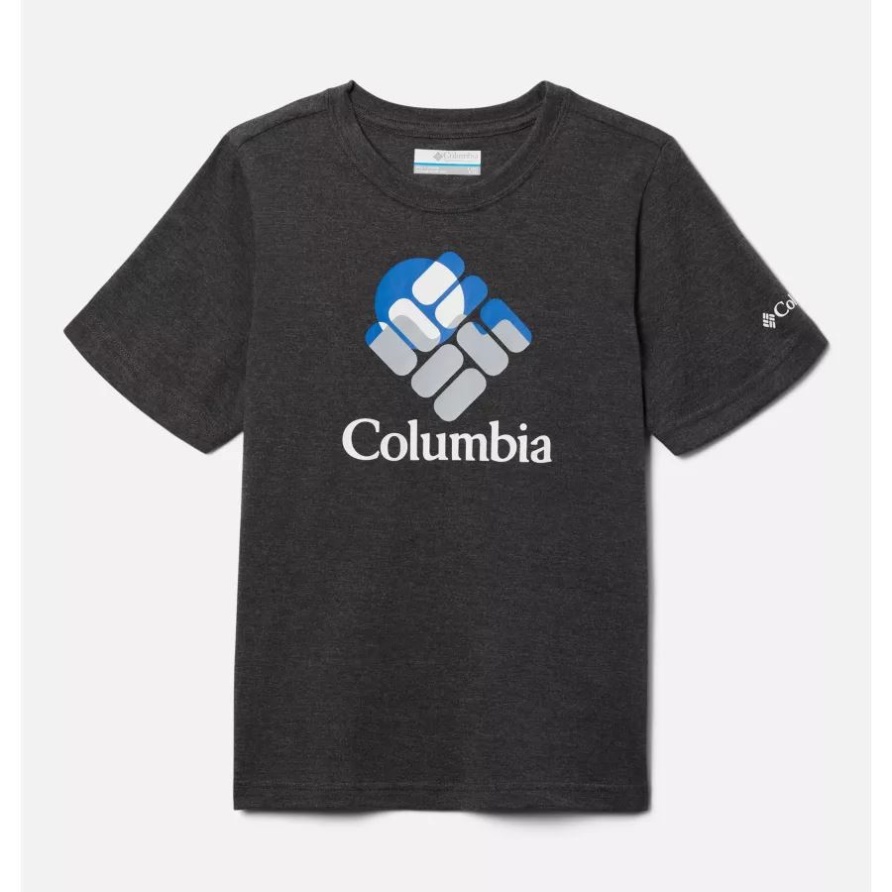 Valley Creek Kurzarm-Grafik-T-Shirt Für Jungen Shark Hthr/Gemscape Grafik Columbia