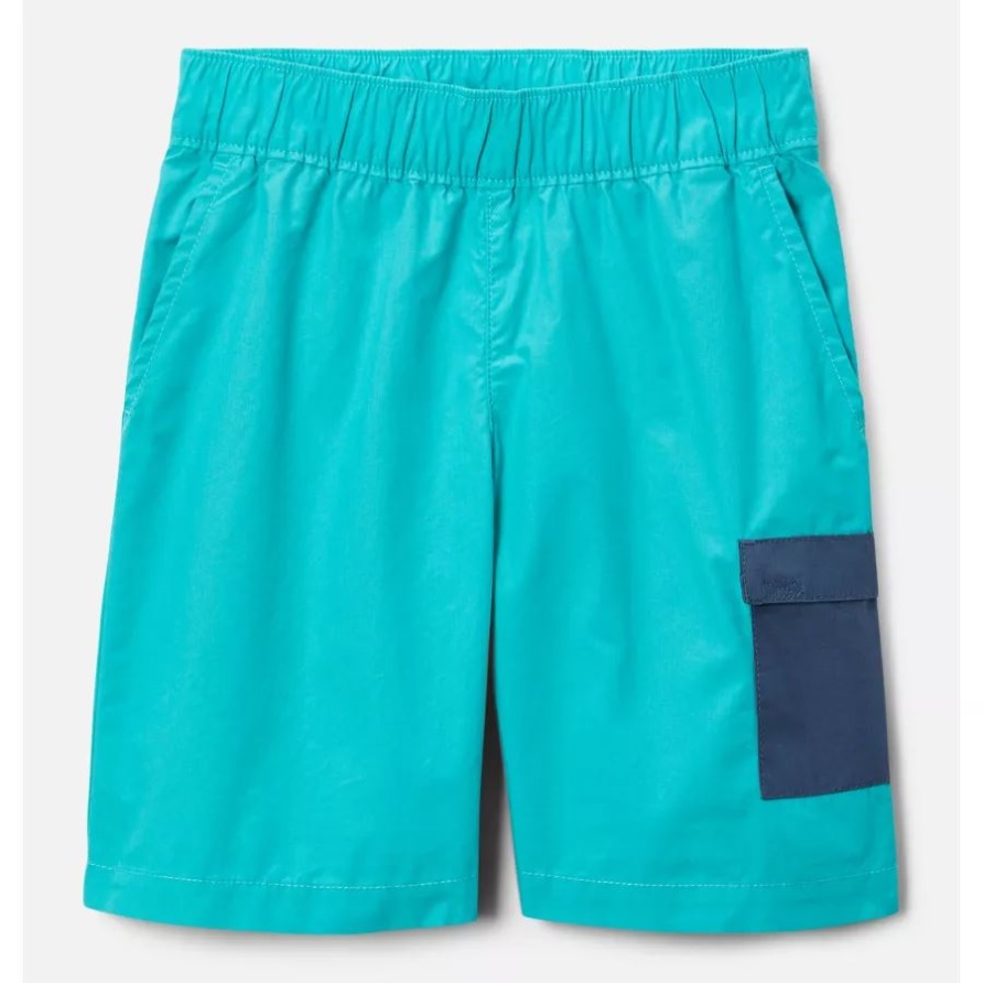 Verwaschene Cargo-Shorts Für Jungen In Hellem Aqua/Dark Mountain Columbia
