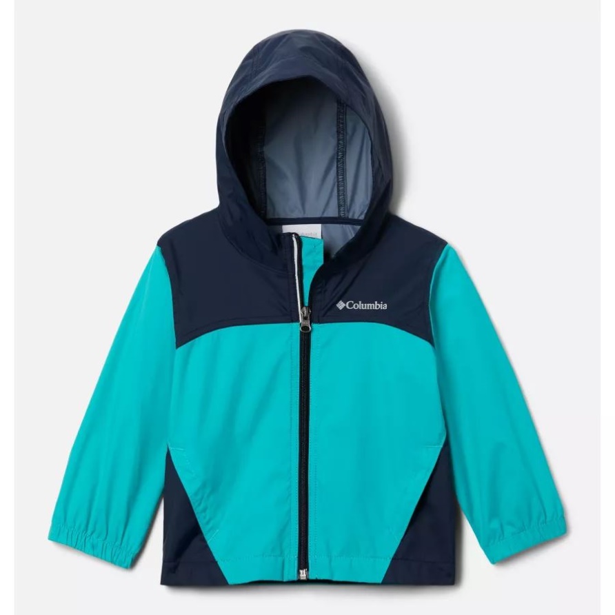 Helles Aqua/College-Marine-Columbia-Kleinkind-Glennaker-Regenjacke Für Jungen