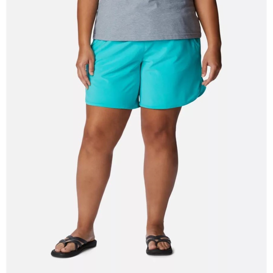 Helles Aqua Columbia Bogata Bay Stretch-Shorts Für Damen In Übergröße