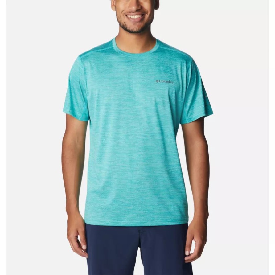 Hell Aqua Meliert Alpine Chill Zero Kurzarm-rundhemd Für Herren Columbia