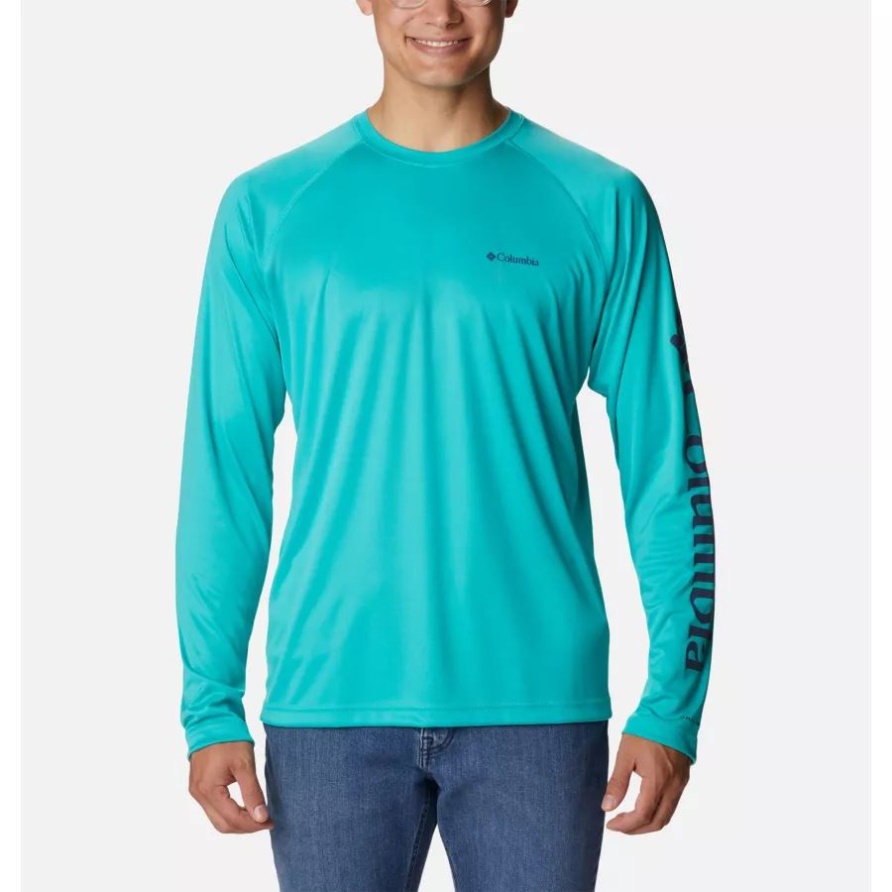 Fork Stream Langarmshirt Für Herren In Hellem Aqua Columbia