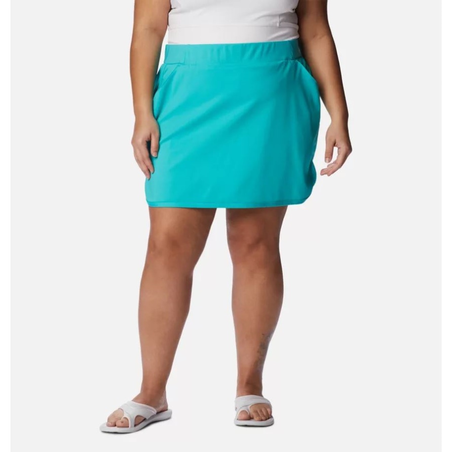 Damen-Stretch-Skort Aus Sandy Creek In Hellem Aqua In Übergröße Columbia