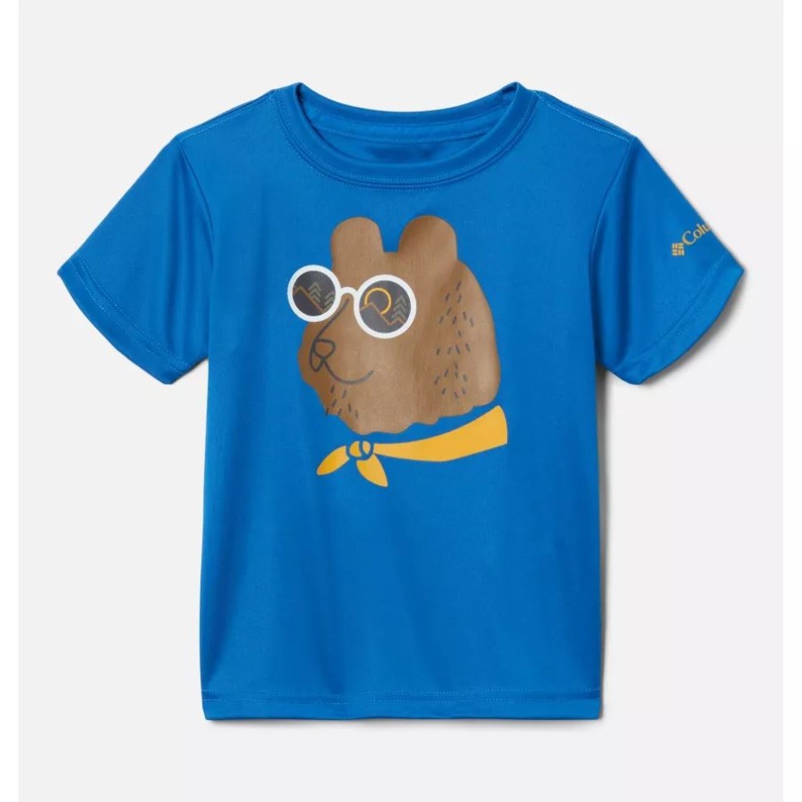 Grizzly Ridge Kurzarm-Grafik-T-Shirt Für Jungen In Hellem Indigo Bearly Shades Columbia