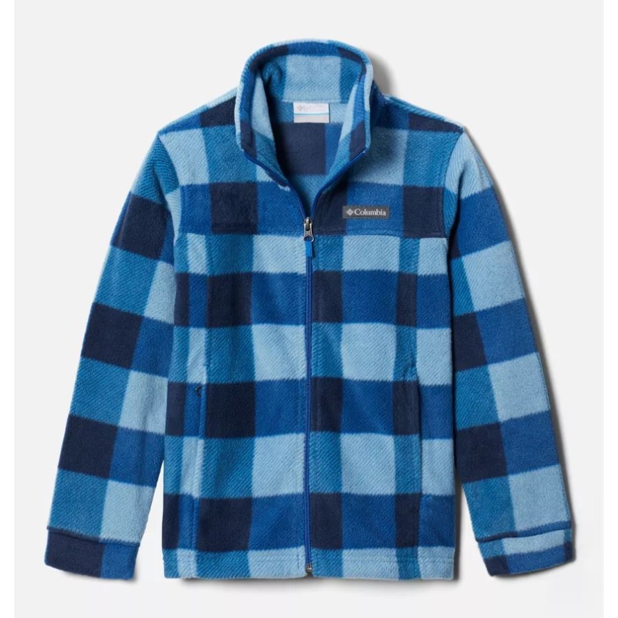 Zing Iii Bedruckte Fleecejacke Für Jungen In Hell Indigo Kariert Columbia