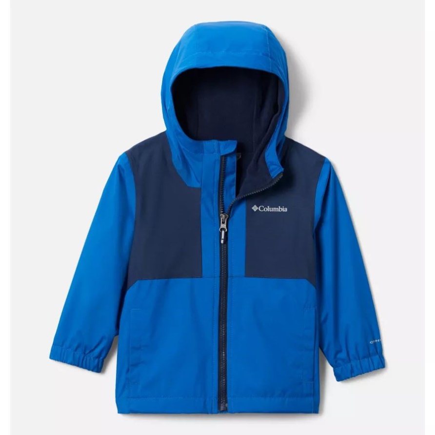 Bright Indigo/Coll Navy Slub Columbia Jungen Kleinkind Rainy Trails Fleece Gefütterte Jacke