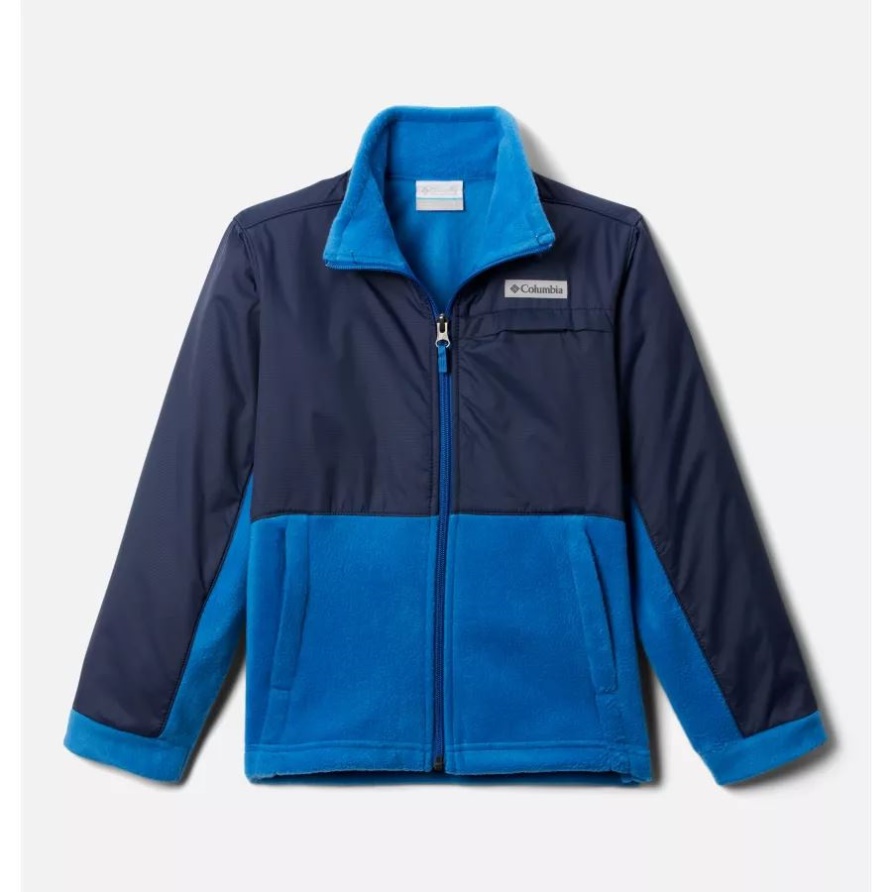 Helles Indigo/College-Navy Columbia Steens Mountain Overlay-Fleecejacke Für Jungen
