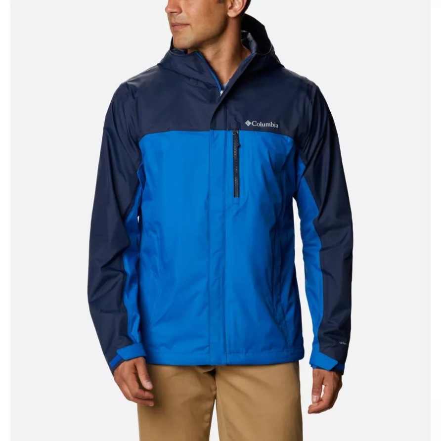 Helles Indigo/College-Marine Columbia Pouring Adventure II Jacke Für Herren