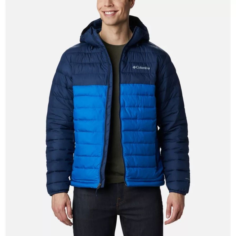 Columbia Puder Lite Isolierte Jacke Mit Kapuze Für Herren In Hellem Indigo/collegiate Navy