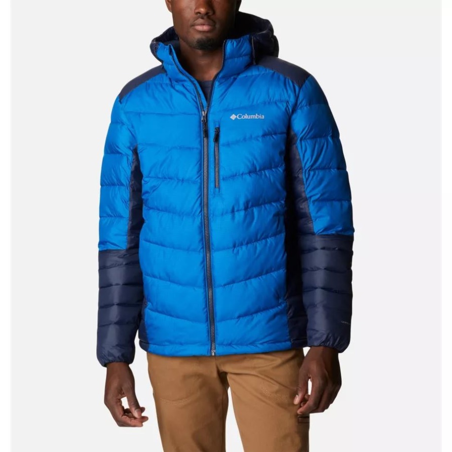 Helles Indigo/College-Marine Labyrinth Loop Omni-Heat Infinity Isolierte Kapuzenjacke Für Herren Columbia