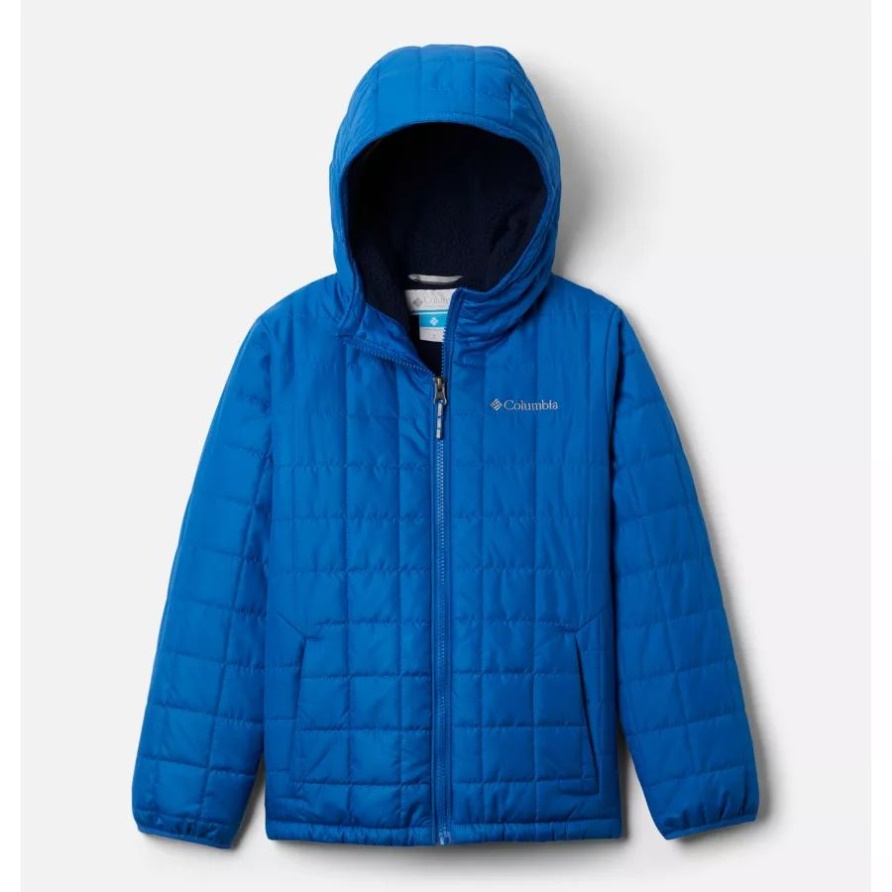 Hellindigoblaue Columbia-Jungenjacke Mit Robustem Ridge-Sherpa-Futter