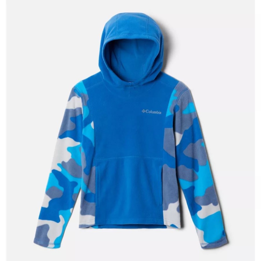 Bright Indigo/Compass Blue Mod Camo Glacial Hoodie Für Jungen Columbia
